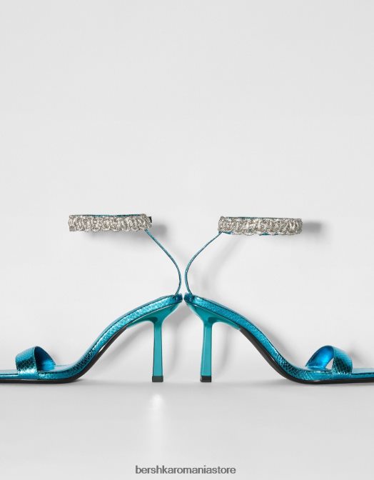 Bershka femei sandale cu toc înalt cu curele la gleznă albastru Z86D2137 încălţăminte