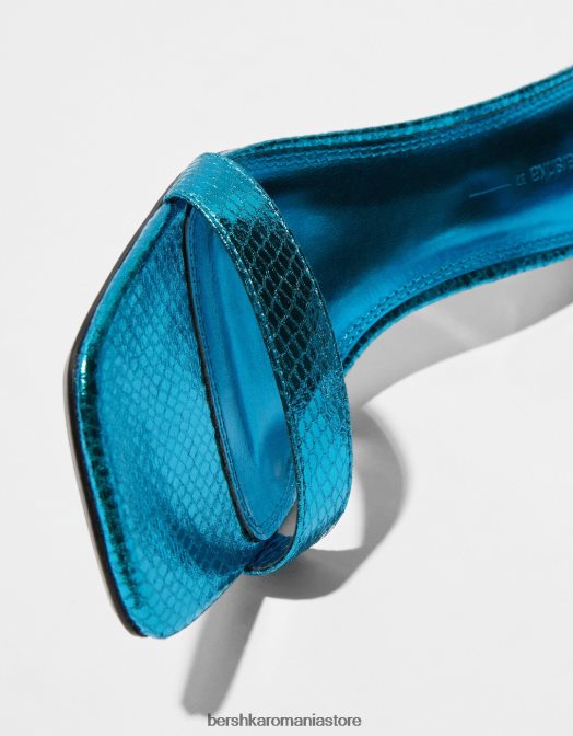 Bershka femei sandale cu toc înalt cu curele la gleznă albastru Z86D2137 încălţăminte