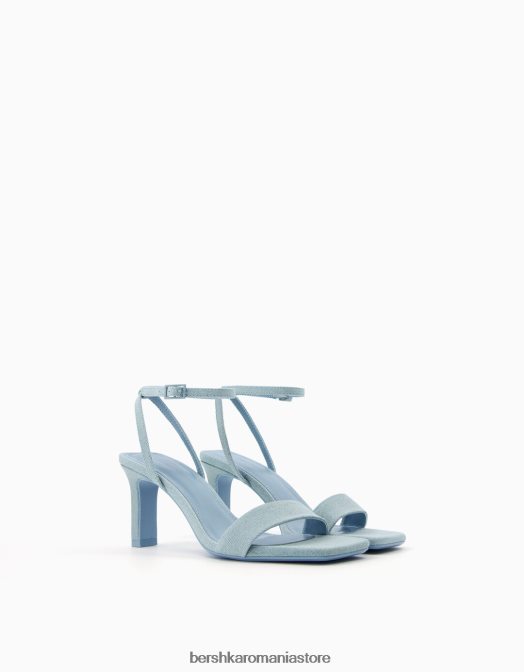 Bershka femei sandale din denim cu bretele cu toc înalt și cu cureaua la gleznă exclusiv Z86D1958 încălţăminte