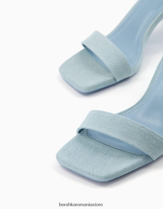 Bershka femei sandale din denim cu bretele cu toc înalt și cu cureaua la gleznă exclusiv Z86D1958 încălţăminte