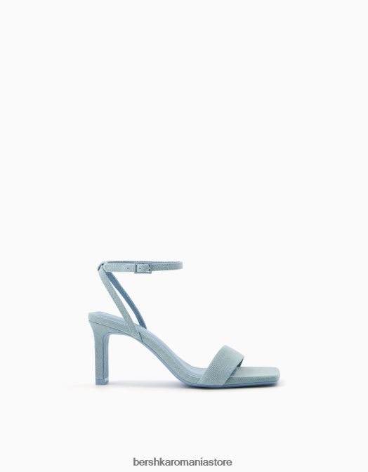 Bershka femei sandale din denim cu bretele cu toc înalt și cu cureaua la gleznă exclusiv Z86D1958 încălţăminte