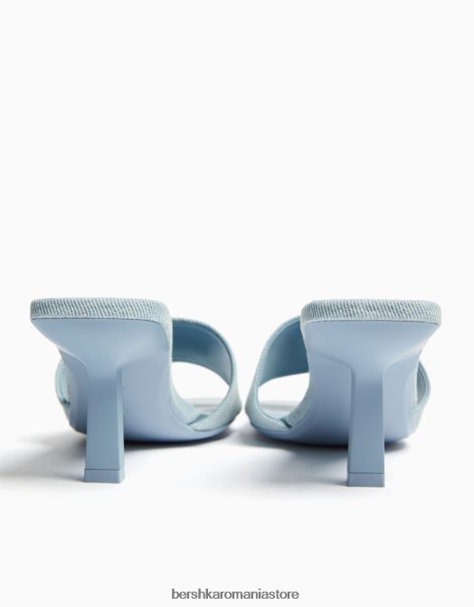 Bershka femei sandale din denim cu toc înalt albastru Z86D1842 încălţăminte