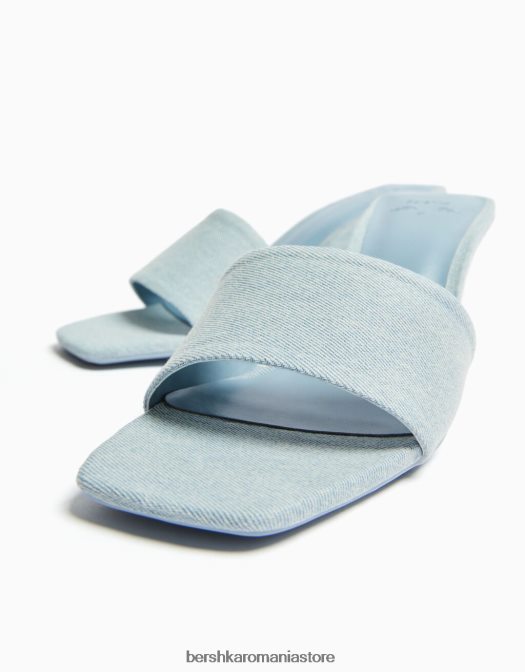 Bershka femei sandale din denim cu toc înalt albastru Z86D1956 încălţăminte