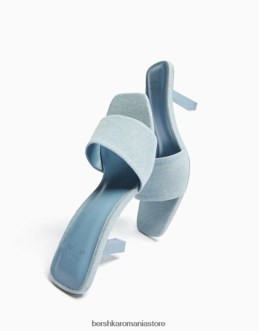Bershka femei sandale din denim cu toc înalt albastru Z86D1956 încălţăminte