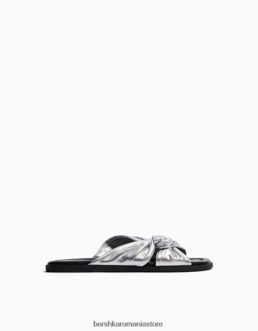 Bershka femei sandale cu glisoare plate cu noduri metalice exclusiv Z86D2216 încălţăminte