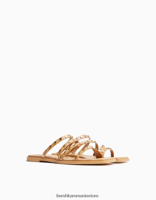 Bershka femei sandale cu glisor plat cu împânzire nisip Z86D2236 încălţăminte
