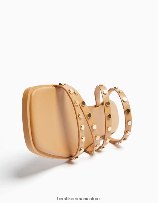 Bershka femei sandale cu glisor plat cu împânzire nisip Z86D2236 încălţăminte