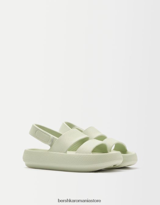 Bershka femei sandale plate cauciucate kaki Z86D2237 încălţăminte
