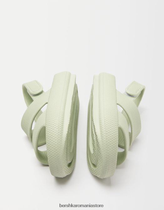 Bershka femei sandale plate cauciucate kaki Z86D2237 încălţăminte