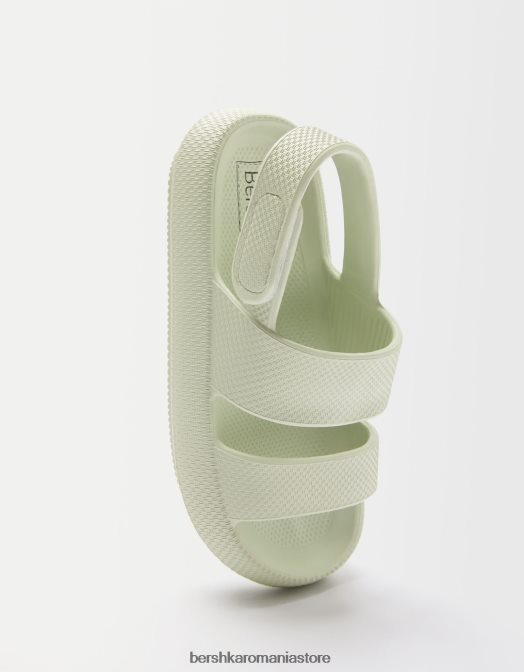 Bershka femei sandale plate cauciucate kaki Z86D2237 încălţăminte