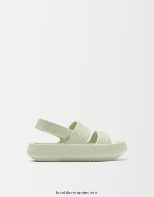 Bershka femei sandale plate cauciucate kaki Z86D2237 încălţăminte
