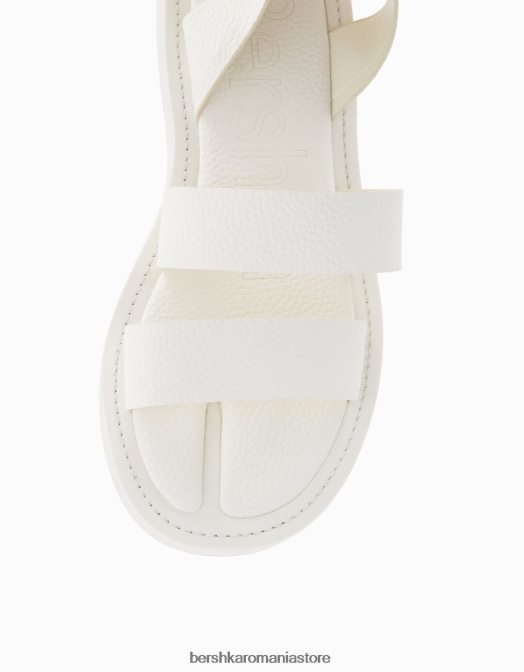 Bershka femei sandale plate gofrate cu bareta la glezna exclusiv Z86D2208 încălţăminte