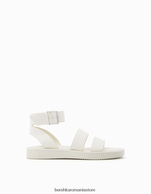 Bershka femei sandale plate gofrate cu bareta la glezna exclusiv Z86D2208 încălţăminte