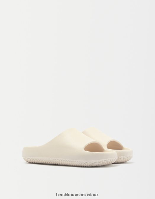 Bershka femei sandale plate texturate ecru Z86D2238 încălţăminte
