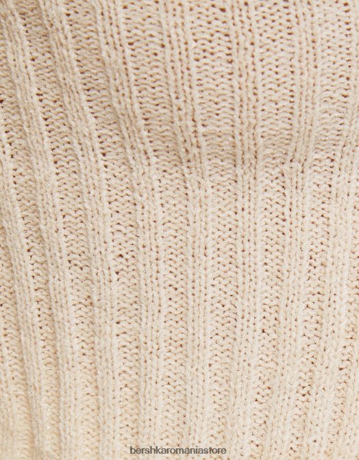 Bershka femei cardigan rustic decupat cremă Z86D995 îmbrăcăminte