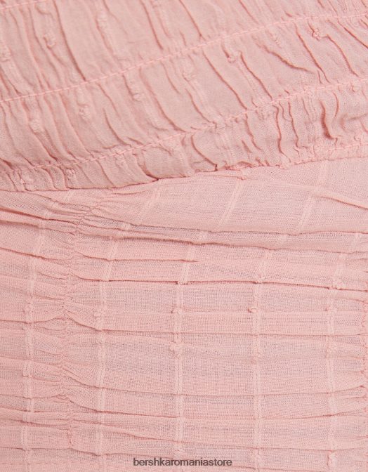 Bershka femei bluză voluminoasă cu mânecă lungă, cu decolteu în V gri Z86D950 îmbrăcăminte