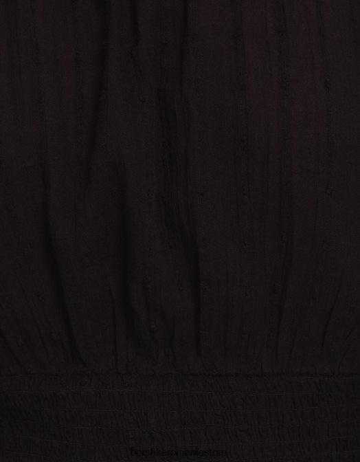 Bershka femei bluză voluminoasă cu mânecă lungă, cu decolteu în V negru Z86D952 îmbrăcăminte