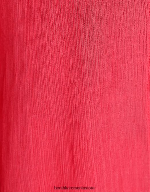 Bershka femei cămașă oversize din crepon cu mânecă lungă coral Z86D919 îmbrăcăminte