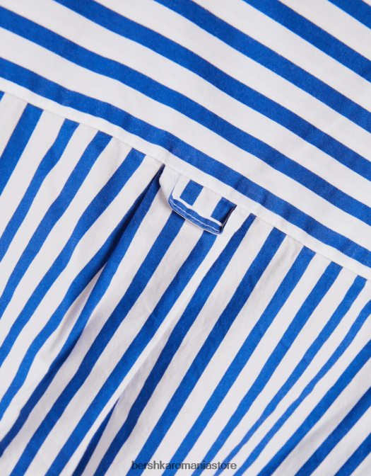 Bershka femei cămașă oversize din poplin cu mânecă lungă albastru Z86D946 îmbrăcăminte