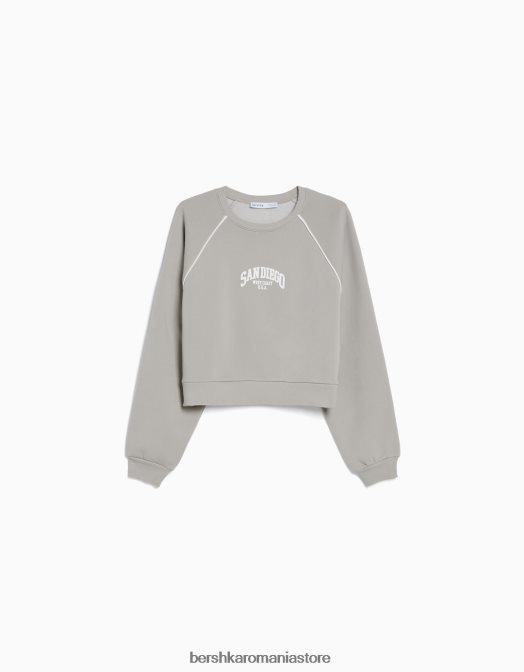 Bershka femei hanorac contrastant gri Z86D1260 îmbrăcăminte