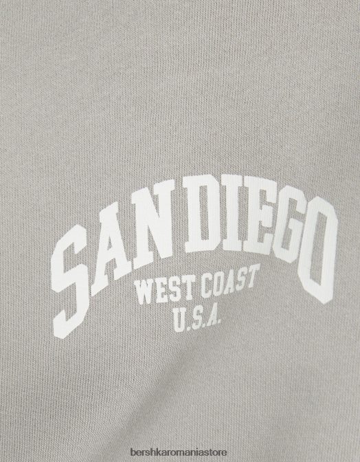 Bershka femei hanorac contrastant gri Z86D1260 îmbrăcăminte