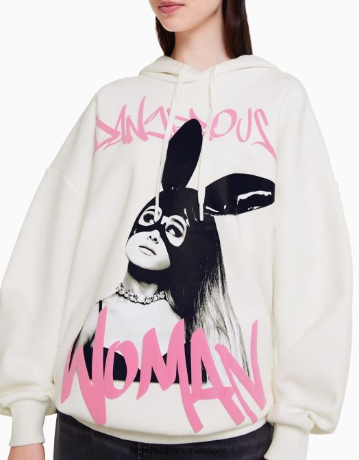 Bershka femei hanorac cu imprimeu ariana grande aproape alb Z86D1209 îmbrăcăminte