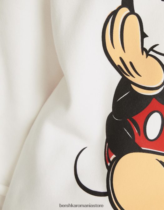 Bershka femei hanorac cu imprimeu mickey aproape alb Z86D1279 îmbrăcăminte