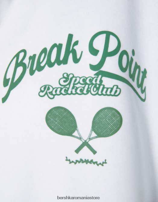 Bershka femei hanorac cu imprimeu varsity cu fermoar cremă Z86D1271 îmbrăcăminte