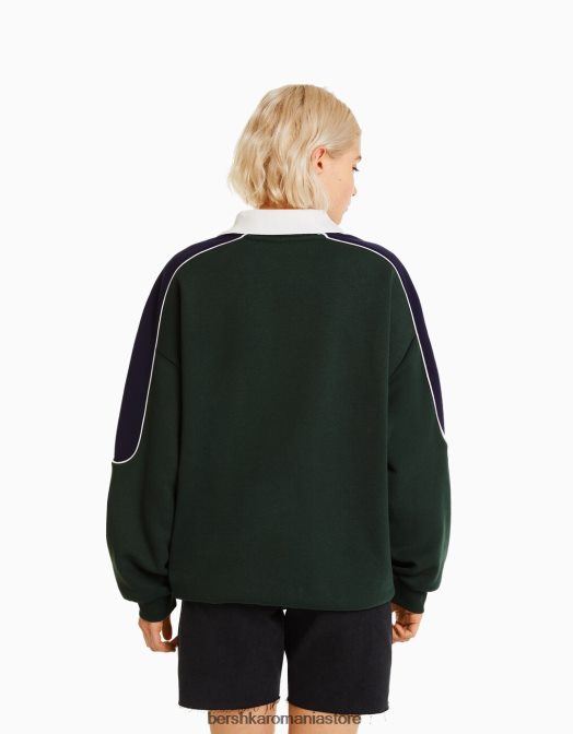 Bershka femei hanorac imprimat verde Z86D1274 îmbrăcăminte