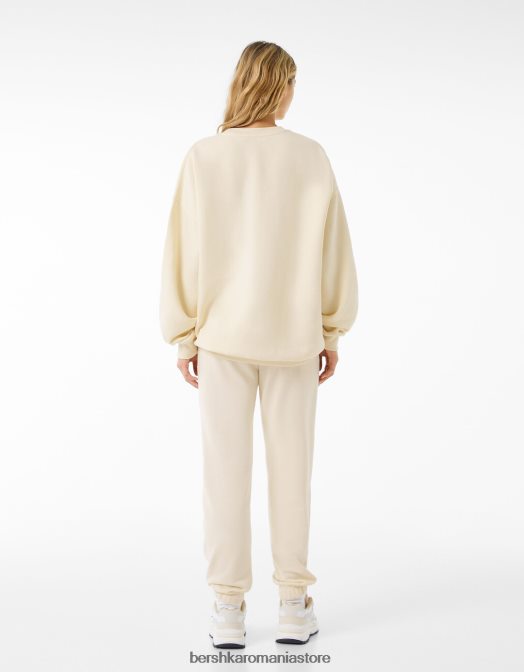 Bershka femei hanorac oversize imprimat bej Z86D1246 îmbrăcăminte