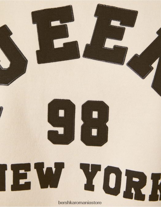 Bershka femei hanorac oversize imprimat bej Z86D1246 îmbrăcăminte