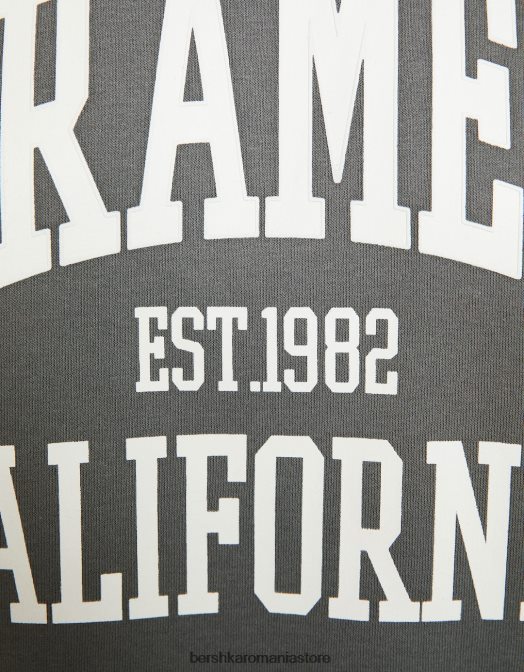 Bershka femei hanorac oversize imprimat gri Z86D1216 îmbrăcăminte