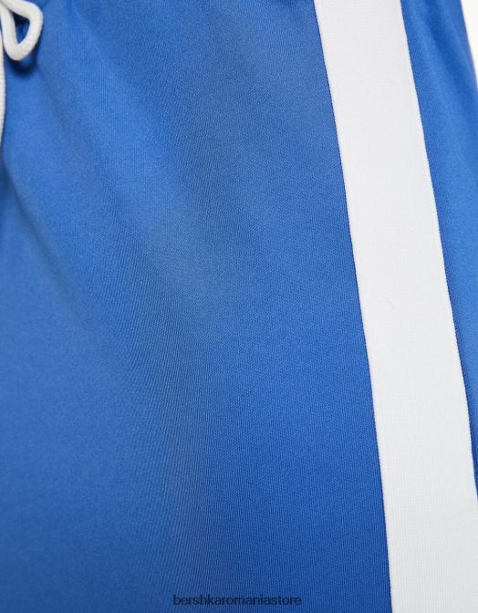 Bershka femei hanorac sport cu fermoar și dungi laterale albastru Z86D1238 îmbrăcăminte