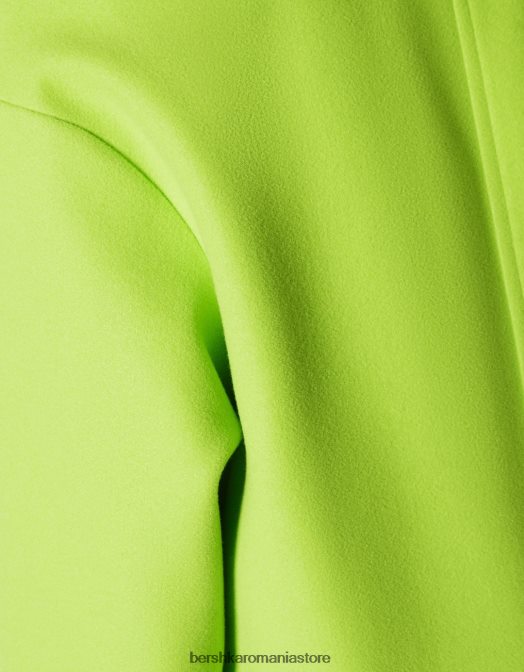 Bershka femei haină groasă de pânză cu umerii căzuți lămâie verde Z86D1145 îmbrăcăminte