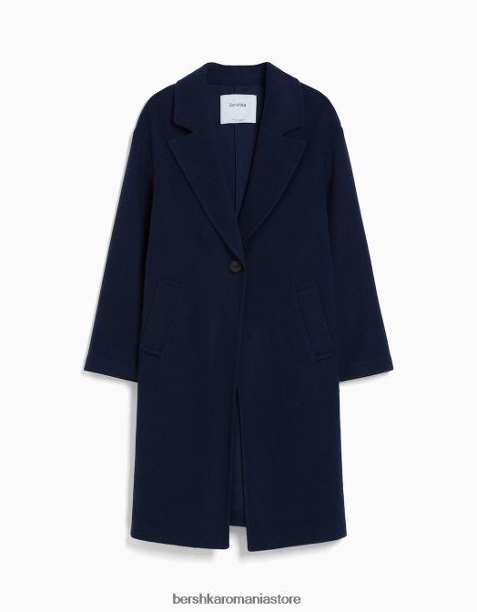 Bershka femei haină groasă de pânză cu umerii căzuți marina Z86D1143 îmbrăcăminte