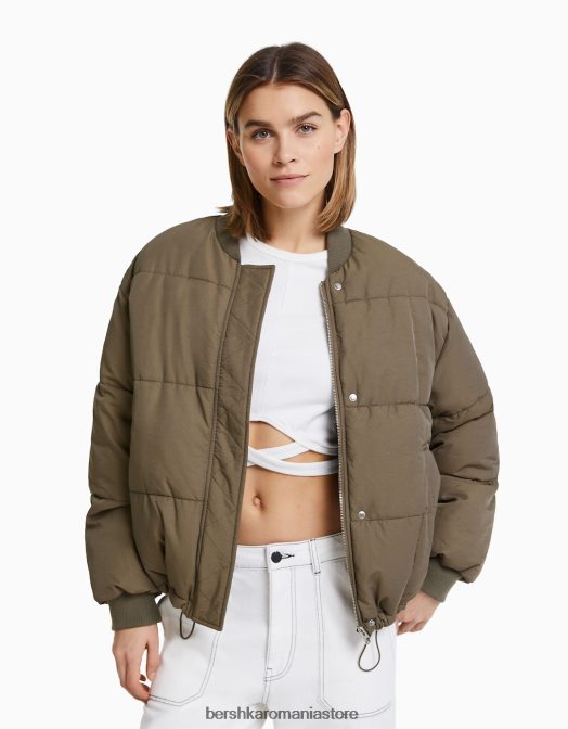 Bershka femei jachetă bomber matlasată nisip Z86D1138 îmbrăcăminte