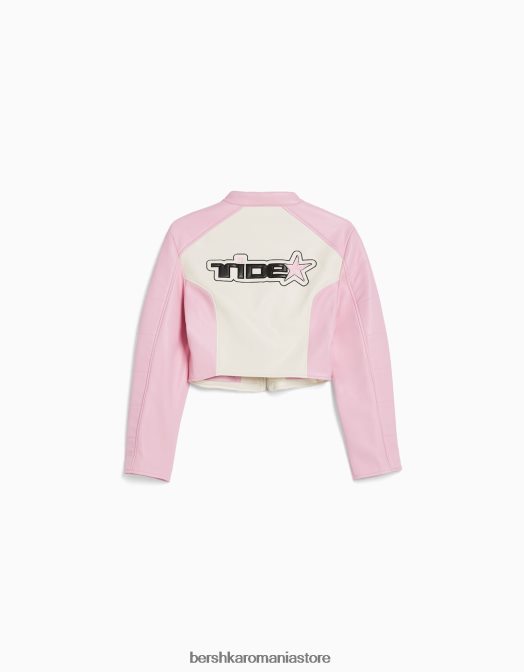 Bershka femei jachetă crop de curse din imitație de piele alte Z86D1154 îmbrăcăminte