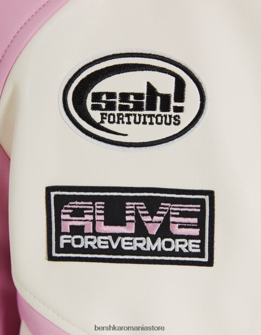 Bershka femei jachetă crop de curse din imitație de piele alte Z86D1154 îmbrăcăminte