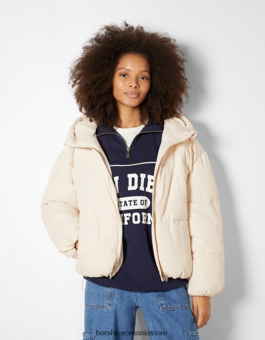 Bershka femei jachetă puf oversize cu glugă exclusiv Z86D1129 îmbrăcăminte