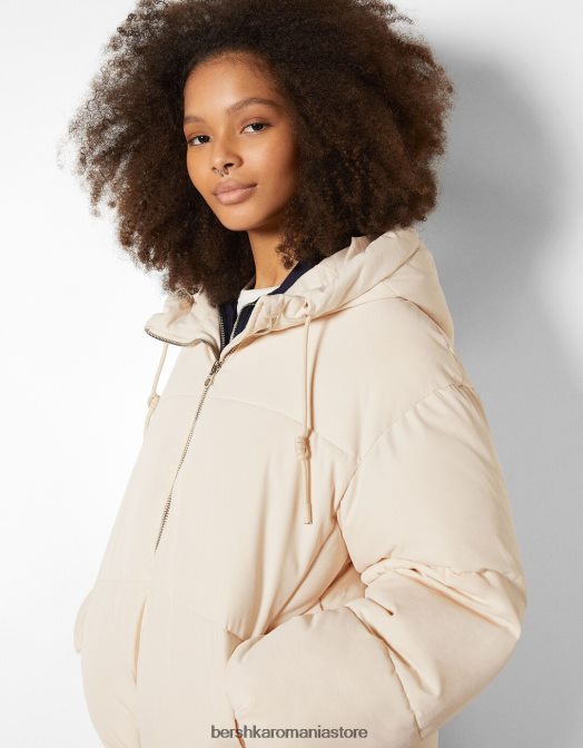 Bershka femei jachetă puf oversize cu glugă exclusiv Z86D1129 îmbrăcăminte