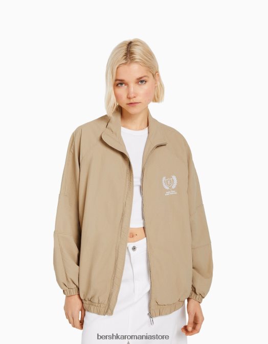 Bershka femei parca de vant din nailon cămilă Z86D1121 îmbrăcăminte