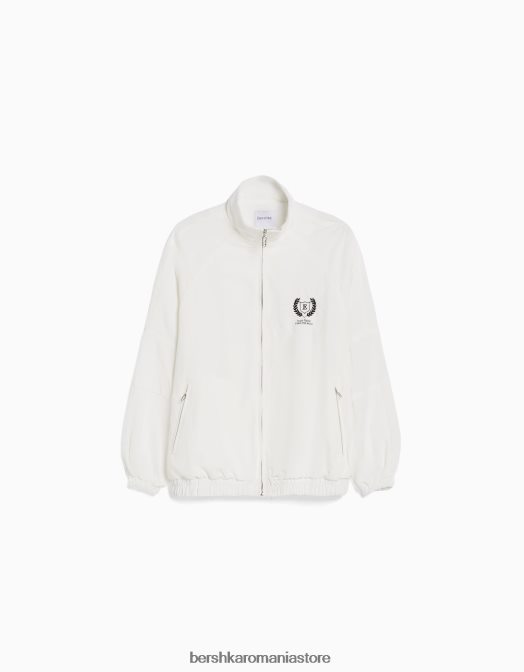 Bershka femei parca de vant din nailon cremă Z86D1119 îmbrăcăminte