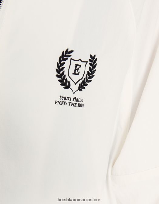 Bershka femei parca de vant din nailon cremă Z86D1119 îmbrăcăminte