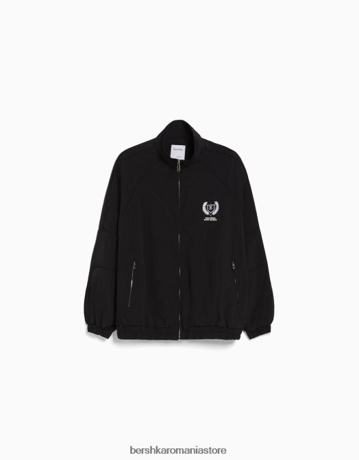 Bershka femei parca de vant din nailon negru Z86D1120 îmbrăcăminte