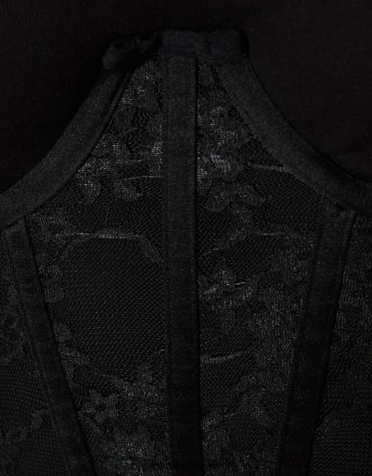 Bershka femei corset din dantela negru Z86D2535 îmbrăcăminte