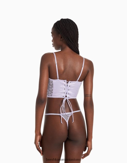 Bershka femei corset din dantela satinata cu sarma violet Z86D768 îmbrăcăminte