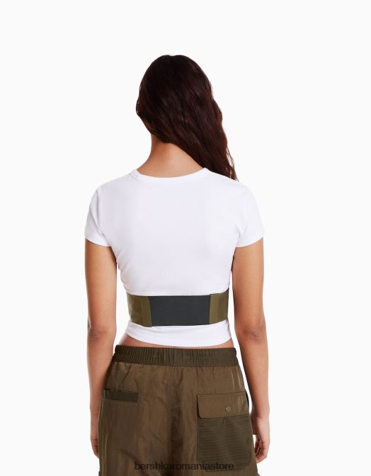 Bershka femei corset din nailon cu buzunar kaki Z86D860 îmbrăcăminte