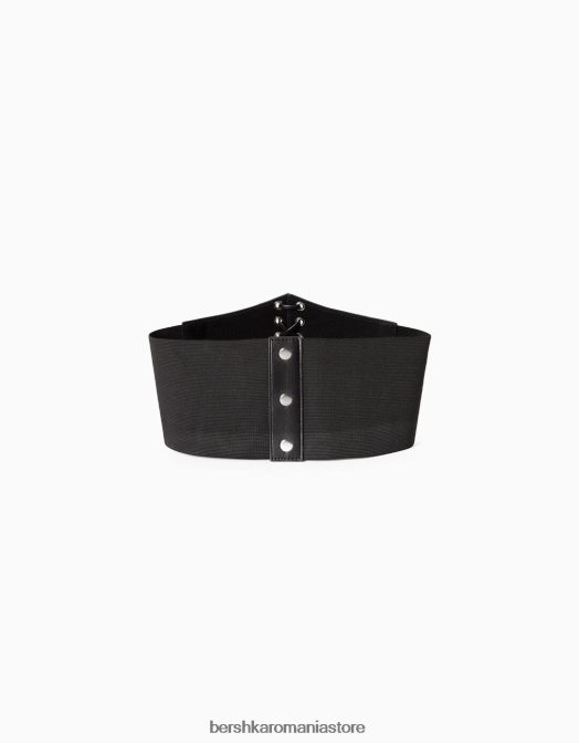 Bershka femei corset impletit din imitatie de piele negru Z86D865 îmbrăcăminte