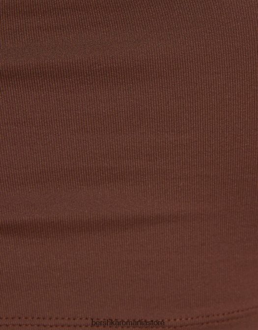 Bershka femei crop top asimetric cu bretele maro Z86D749 îmbrăcăminte