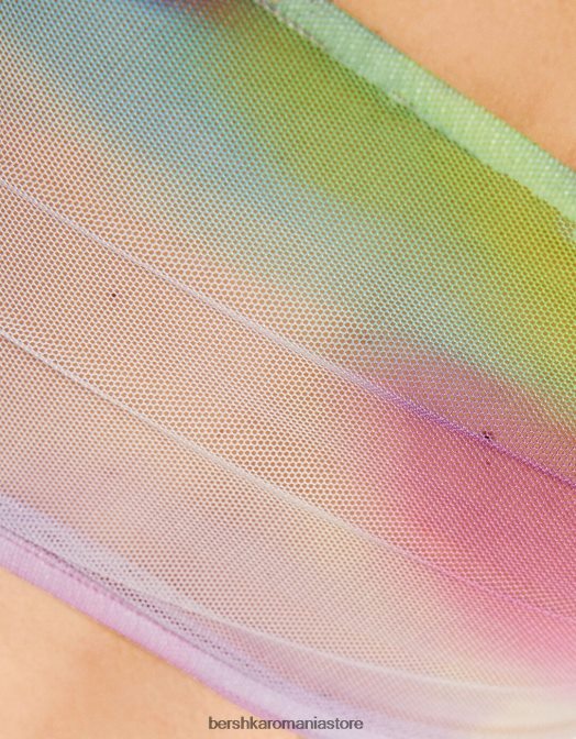 Bershka femei crop top bandeau din plasă portocale Z86D1899 îmbrăcăminte